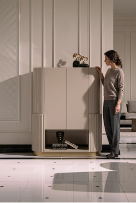 Bar Armoire Armoire en bois Bar en bois Beige Boissons Salon