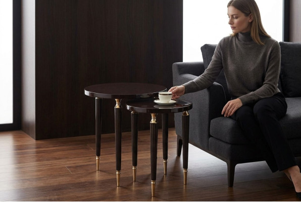 Groupe de tables d'appoint Tables basses Table basse et Tables Set 2pcs Noir
