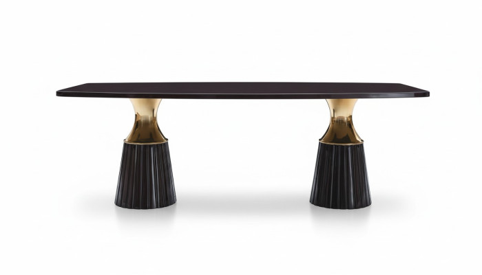 Table de salle à manger Table à manger Table Table en bois noir Salle à manger Design