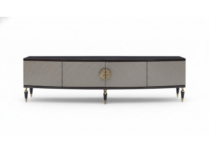 Buffet télé Meuble TV Bas TV Stand Armoire Bois Gris Salon