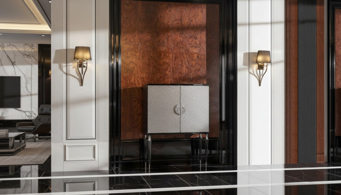 Armoire Bar Cave Armoire en bois gris Armoire en bois Salon Boissons de luxe