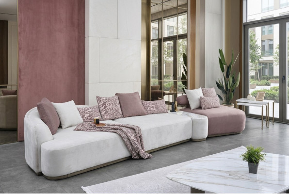 Tissu de paysage vivant Canapé rose Grand canapé Canapé rembourré Canapés modernes