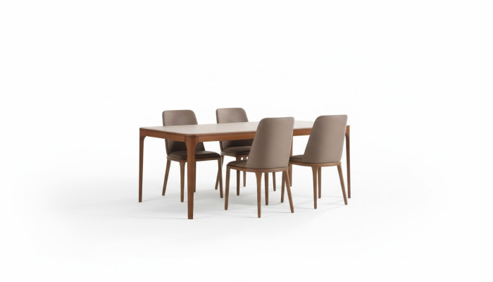 Salle à manger Groupe de salle à manger Table à manger Chaises 7 pièces Bois Marron