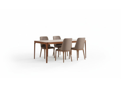 Salle à manger Groupe de salle à manger Table à manger Chaises 7 pièces Bois Marron