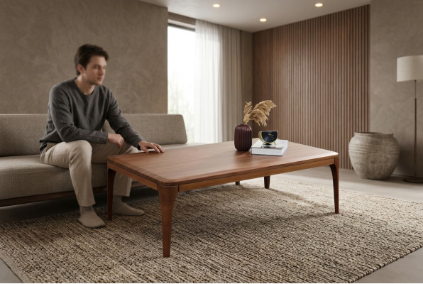 Table basse Table basse Table de canapé Salon Table d'appoint Bois Marron