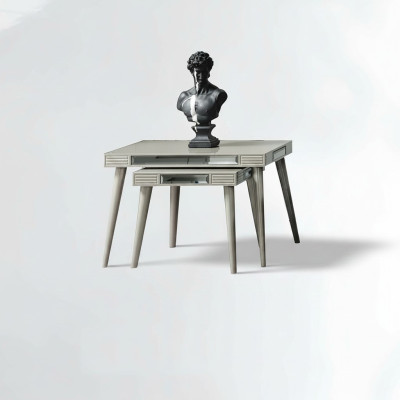Groupe de tables d'appoint 2 pièces Table basse et tables de canapé Argent Salon