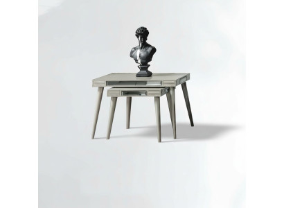 Groupe de tables d'appoint 2 pièces Table basse et tables de canapé Argent Salon