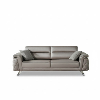Canapé trois places Canapé 3 places Rembourré Gris Design de canapé en tissu moderne