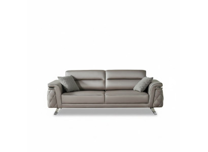 Canapé trois places Canapé 3 places Rembourré Gris Design de canapé en tissu moderne