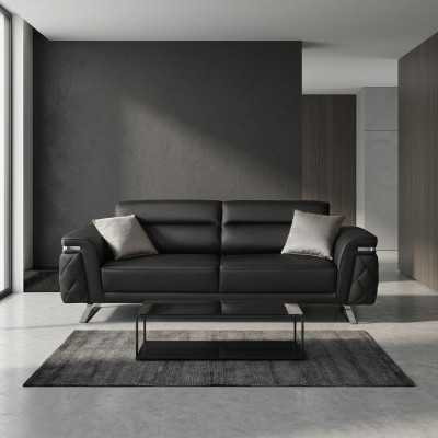 Canapé en tissu modern trois places Canapé 3 places Canapé rembourré design noir