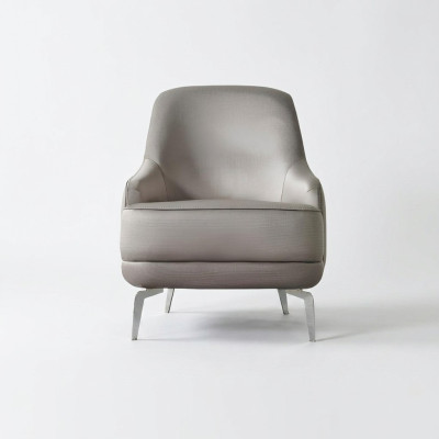 Fauteuil à ailes Fauteuil cocktail Tissu moderne gris assise pour salon