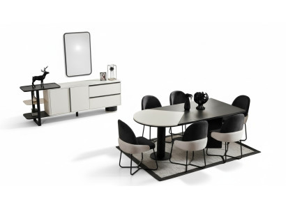 Ensemble de salle à manger Groupe de salle à manger Coin repas Table de salle à manger Chaises 9 pièces Bois Blanc