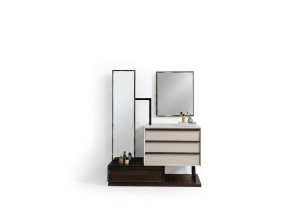 Coiffeuse Coiffeuse Console Miroir Bois Blanc Chambre