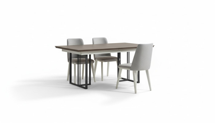Coin repas Ensemble de salle à manger Blanc Groupe de salle à manger Table à manger Chaises 7pcs Bois