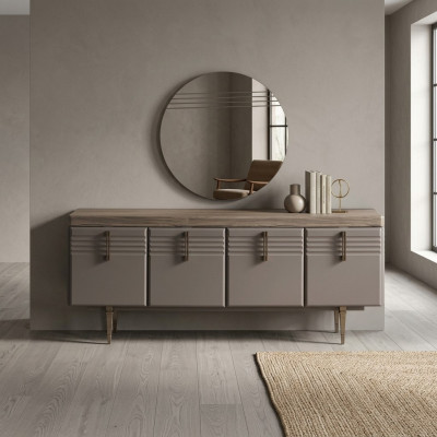 Bahut bahut Gris Armoire Miroir Commode Bois Ensemble Commode