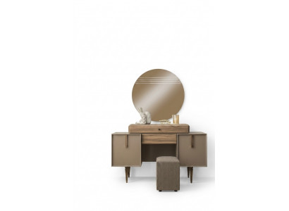 Coiffeuse Console Coiffeuse Bois Gris Miroir Chambre