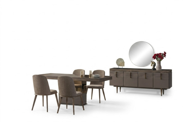 Ensemble de salle à manger Salle à manger Table à manger Chaises Gris Bois Ensemble 9 pièces Moderne