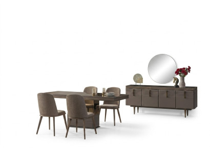 Ensemble de salle à manger Salle à manger Table à manger Chaises Gris Bois Ensemble 9 pièces Moderne