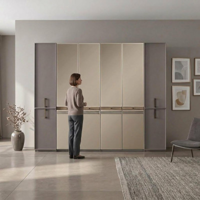Armoire moderne Armoire en bois Armoire en bois Gris Armoire de chambre