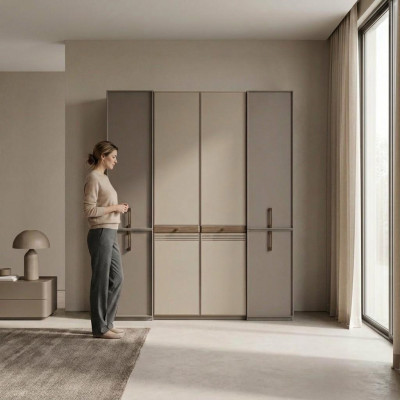 Armoire Armoire Armoire en Bois Gris Miroir