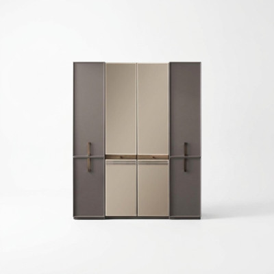 Armoire Armoire Armoire en Bois Gris Miroir