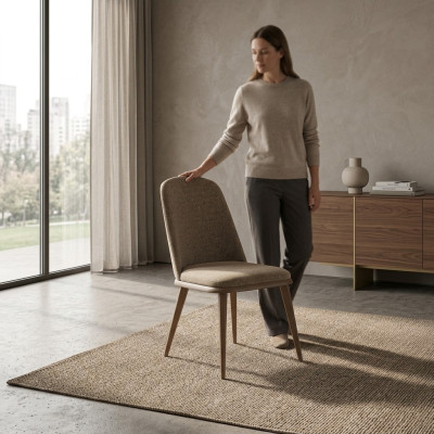 Group Chairs Kitchen chairs Dining chairs Set 6pcs Wood Fabric Chaises de groupe Chaises de cuisine Chaises de salle à manger Ensemble 6 pièces Bois Tissu