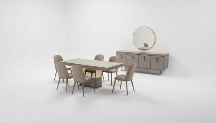 Table à manger Table à manger Table Salle à manger de Luxe Bois Beige 199 cm