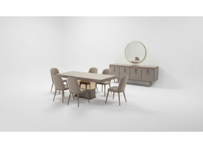 Table à manger Table à manger Table Salle à manger de Luxe Bois Beige 199 cm