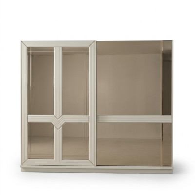 Armoire Armoire en bois Armoire de chambre Armoire à glace Blanche