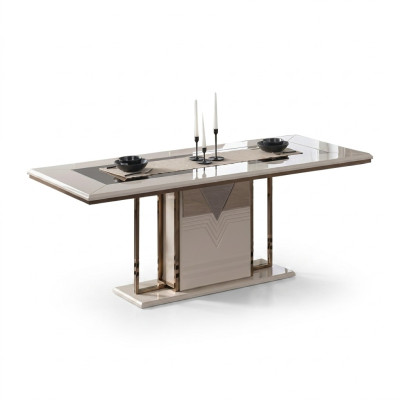 Table à manger de luxe Table de salle à manger Table de salle à manger Moderne Bois Blanc 200cm