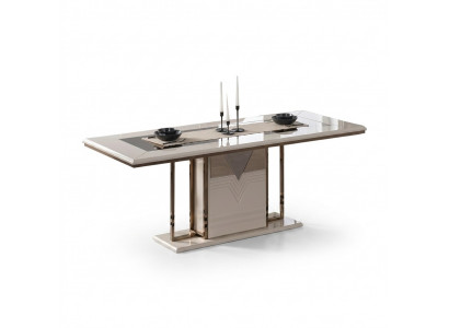 Table à manger de luxe Table de salle à manger Table de salle à manger Moderne Bois Blanc 200cm