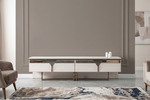 Buffet télé armoire TV basse meuble TV meuble bois armoire en bois blanc design