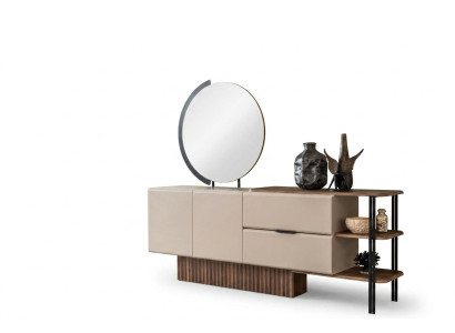 Suite Bahut avec miroir Armoire en bois beige Armoire design en bois
