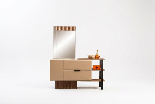 Coiffeuse Coiffeuse Console en bois Chambre Beige Moderne