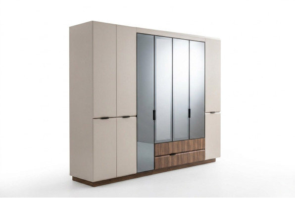 Armoire Armoire en bois Beige Armoire de chambre Armoire Moderne