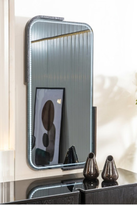 Miroir mural noir moderne Miroir de maquillage Miroir de coiffeuse Miroir de couloir