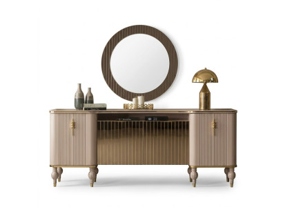 Luxueux salon Ensemble Buffet moderne Miroir en verre Buffet en bois