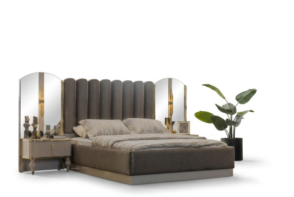 Meubles de chambre exclusifs Designer Lit double Moderne Tables de chevet
