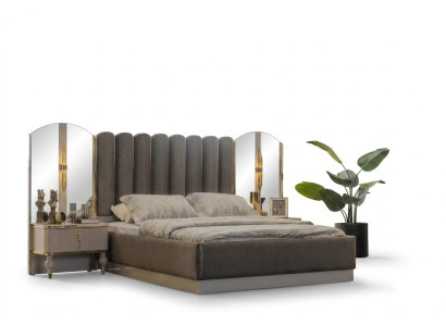 Meubles de chambre exclusifs Designer Lit double Moderne Tables de chevet