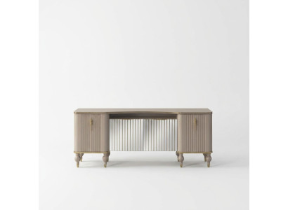 Buffet latéral beige moderne, luxueux buffet en bois pour le salon, nouveau cabinet.
