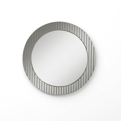 Miroir rond gris designer miroir d'entrée miroir décoratif moderne meuble de luxe