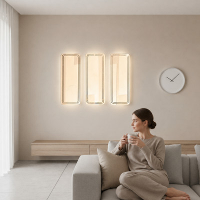 Ensemble de miroirs modernes dorés - Miroir mural Coiffeuse - Miroirs 3 pièces
