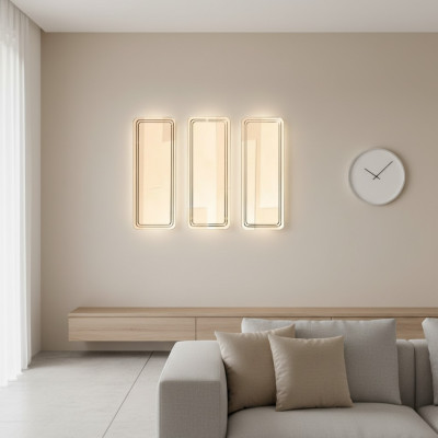 Ensemble de miroirs modernes dorés - Miroir mural Coiffeuse - Miroirs 3 pièces