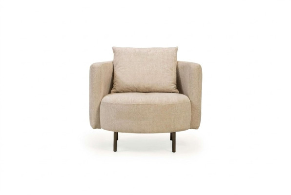 Fauteuil en tissu fauteuil cocktail une place beige siège designer neuf