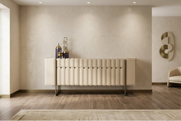 Buffet Latéral en Bois Beige Commode de Designer Buffet en Bois Armoire de Luxe