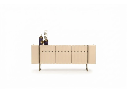 Buffet Latéral en Bois Beige Commode de Designer Buffet en Bois Armoire de Luxe