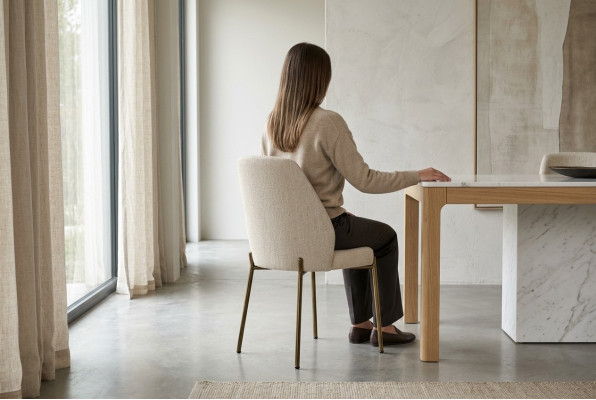 Chaises de salle à manger exclusives en beige - Ensemble complet de 6 chaises de cuisine rembourrées
