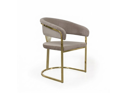 Chaises de salle à manger complètes Chaises de cuisine Chaises de cuisine 6 pièces Beige Luxe Or
