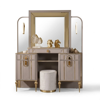 Suite Table à langer Coiffeuse Console de maquillage Table de console Beige