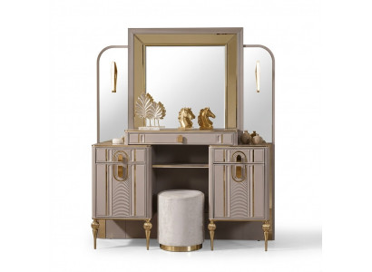 Suite Table à langer Coiffeuse Console de maquillage Table de console Beige